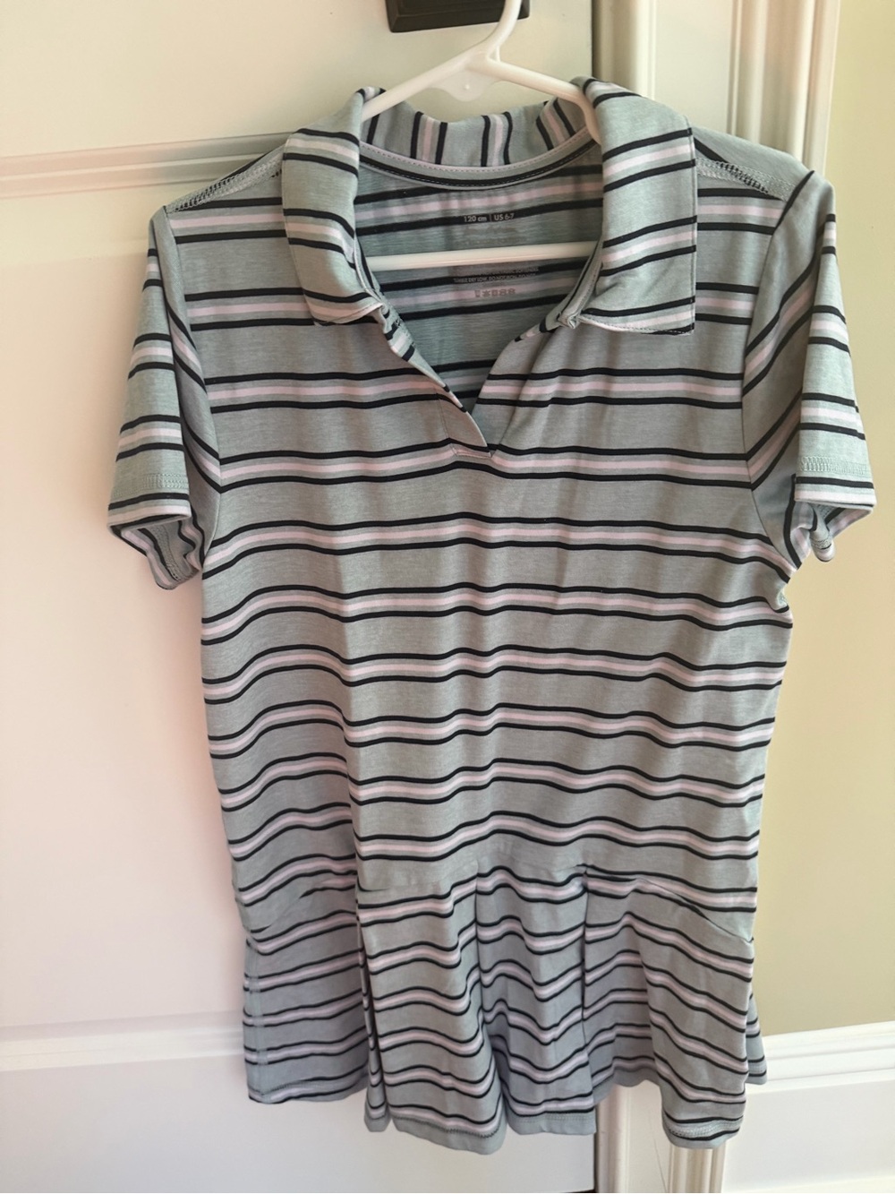 Hanna Andersson Light Blue Striped Polo Dress